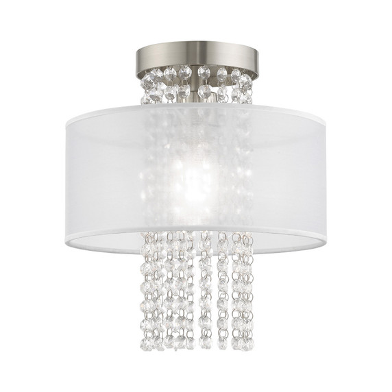 Semi-Flush Mts. Drum Shade by Livex Lighting ( 107 | 41124-91 Bella Vista ) 