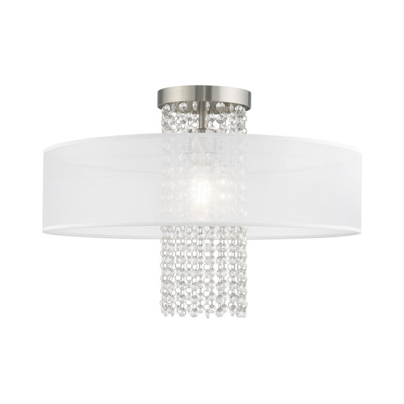 Semi-Flush Mts. Drum Shade by Livex Lighting ( 107 | 41127-91 Bella Vista ) 