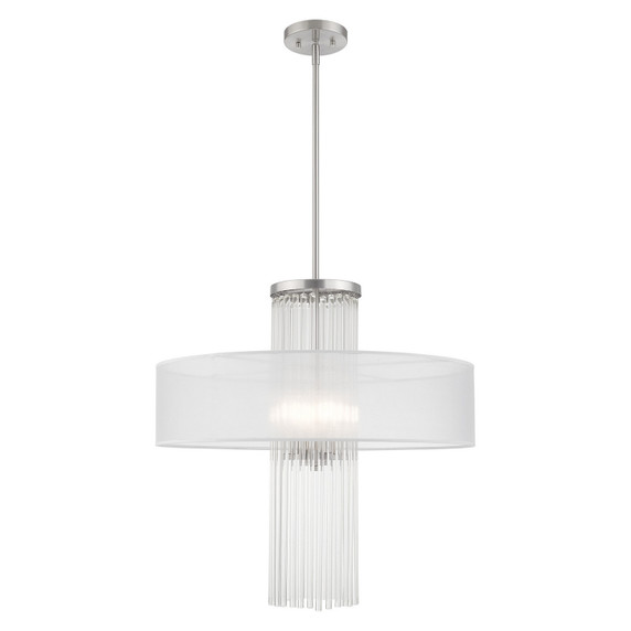 Mid. Chandeliers Drum Shade by Livex Lighting ( 107 | 41142-91 Alexis ) 