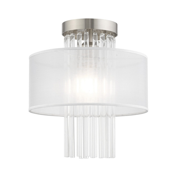 Semi-Flush Mts. Drum Shade by Livex Lighting ( 107 | 41144-91 Alexis ) 