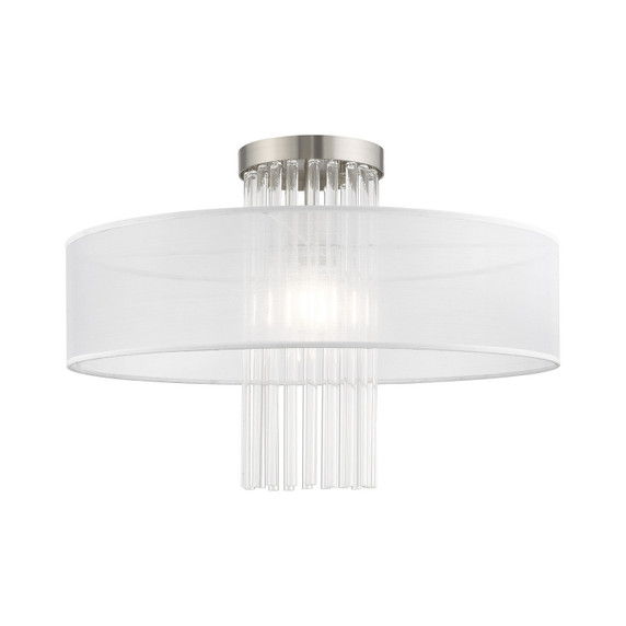 Semi-Flush Mts. Drum Shade by Livex Lighting ( 107 | 41147-91 Alexis ) 