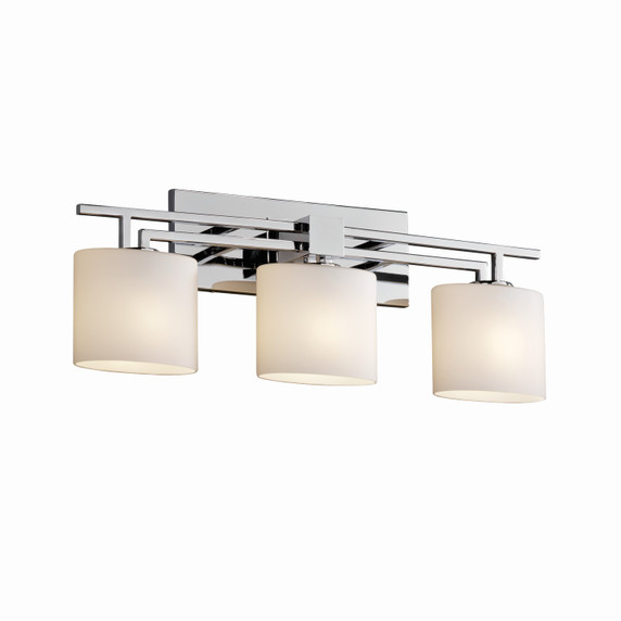 Bathroom Fixtures Three Lights by Justice Designs ( 102 | FSN-8703-30-OPAL-CROM-LED3-2100 Fusion ) 