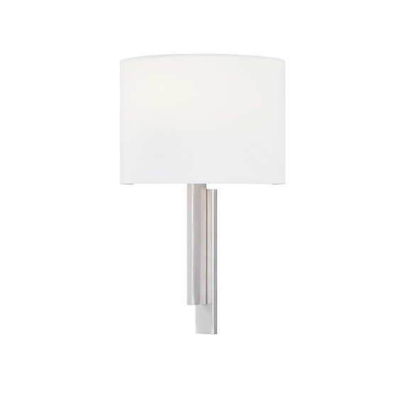 Sconces Drum Shade by Justice Designs ( 102 | FAB-4332-WHTE-NCKL Textile ) 