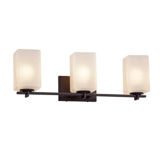 Bathroom Fixtures Three Lights by Justice Designs ( 102 | FSN-8443-15-FRCR-DBRZ Fusion ) 
