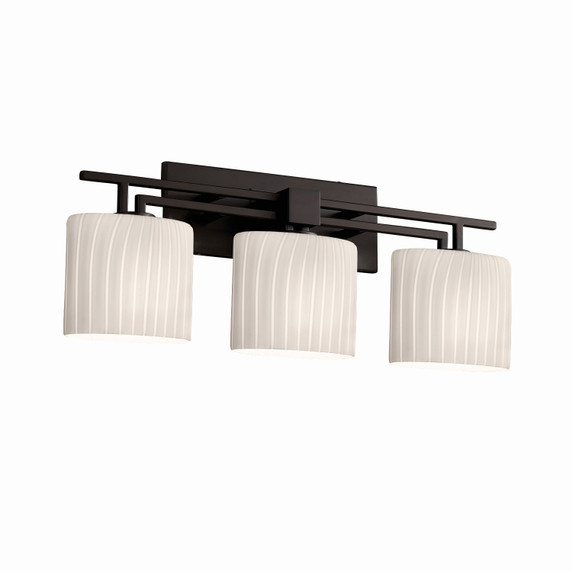 Bathroom Fixtures Three Lights by Justice Designs ( 102 | FSN-8703-30-RBON-MBLK-LED3-2100 Fusion ) 