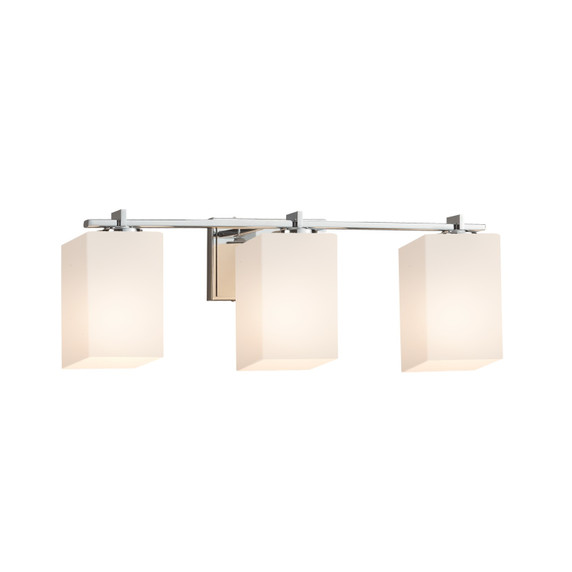 Bathroom Fixtures Three Lights by Justice Designs ( 102 | FSN-8443-15-OPAL-CROM Fusion ) 