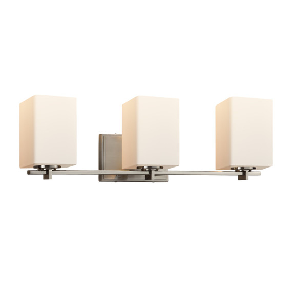 Bathroom Fixtures Three Lights by Justice Designs ( 102 | FSN-8443-15-OPAL-NCKL-LED3-2100 Fusion ) 