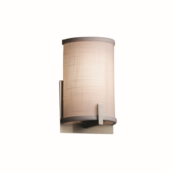 Sconces Drum Shade by Justice Designs ( 102 | FAB-5531-WHTE-NCKL Textile ) 