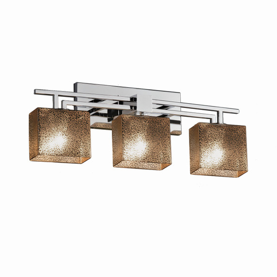 Bathroom Fixtures Three Lights by Justice Designs ( 102 | FSN-8703-55-MROR-CROM-LED3-2100 Fusion ) 