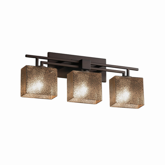 Bathroom Fixtures Three Lights by Justice Designs ( 102 | FSN-8703-55-MROR-DBRZ Fusion ) 