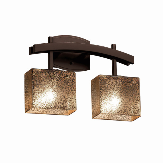 Bathroom Fixtures Two Lights by Justice Designs ( 102 | FSN-8592-55-MROR-DBRZ Fusion ) 