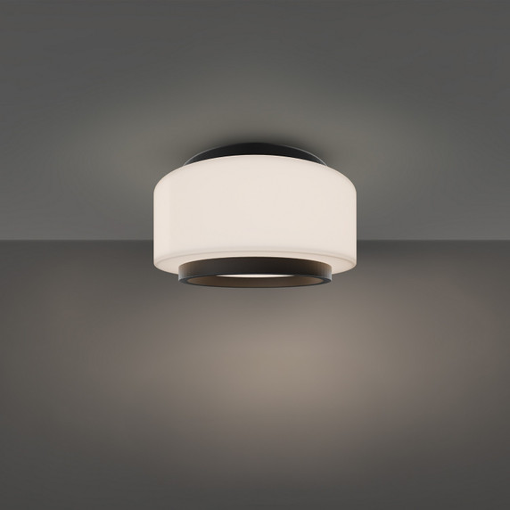 Flush Mounts Drum Shade by Modern Forms ( 281 | FM-12508-27-BK Preston ) 
