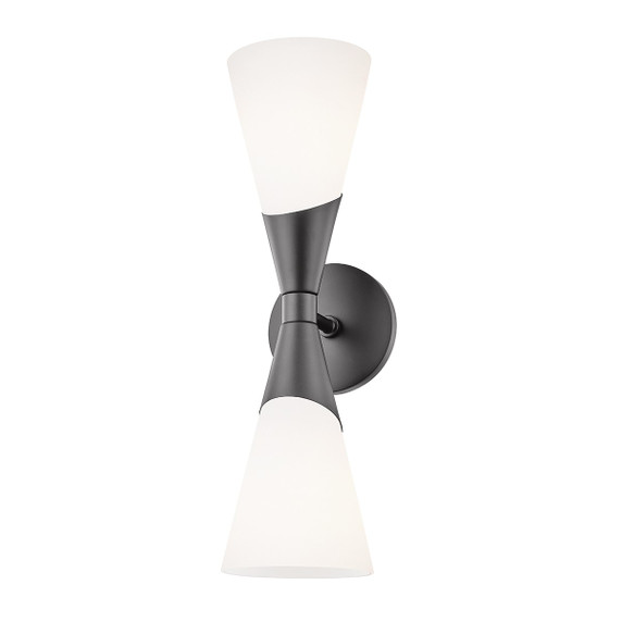 Sconces Double Glass by Mitzi ( 428 | H312102-BLK Parker ) 