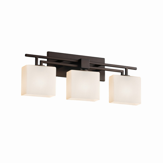 Bathroom Fixtures Three Lights by Justice Designs ( 102 | FSN-8703-55-OPAL-DBRZ Fusion ) 