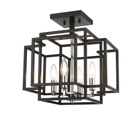 Semi-Flush Mts. Cage by Z-Lite ( 224 | 454SF-BK-CH Titania ) 