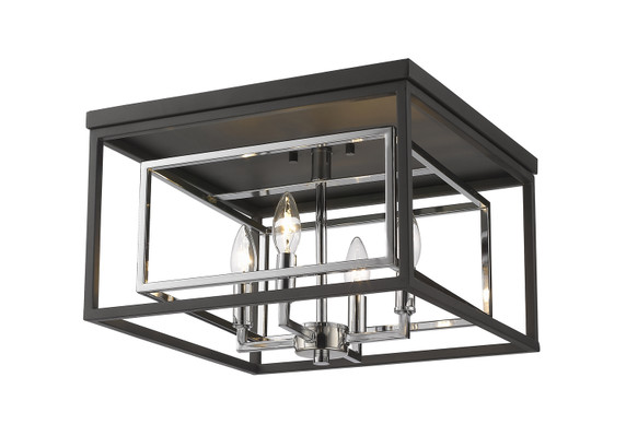 Flush Mounts Cage Style by Z-Lite ( 224 | 457F-CH-MB Euclid ) 