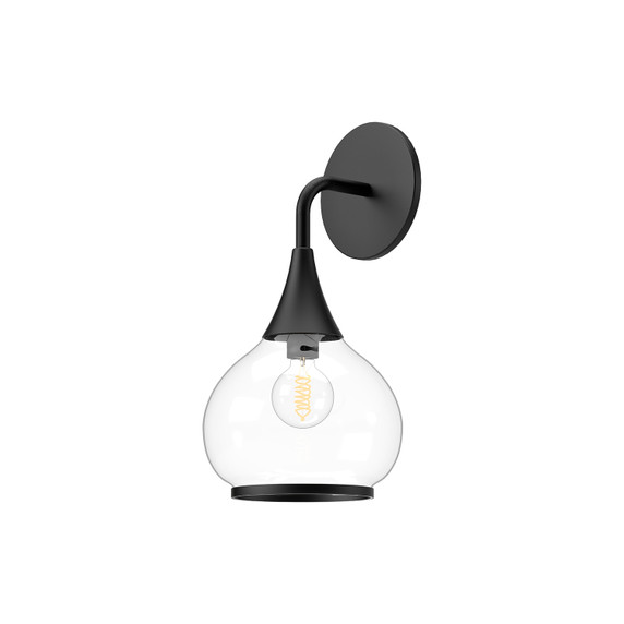Sconces Single Glass by Alora ( 452 | WV524006MBCL Hazel ) 