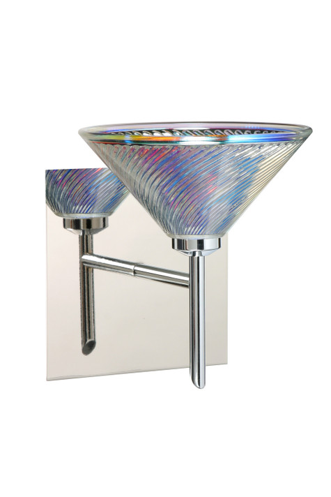 Sconces Single Glass by Besa ( 74 | 1SW-550493-CR-SQ Kona ) 
