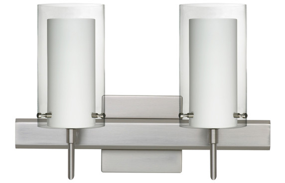 Bathroom Fixtures Two Lights by Besa ( 74 | 2SW-C44007-SN-SQ Pahu ) 