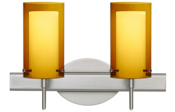 Bathroom Fixtures Two Lights by Besa ( 74 | 2SW-G44007-SN Pahu ) 