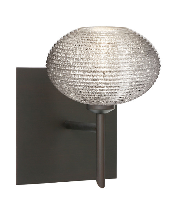 Sconces Single Glass by Besa ( 74 | 1SW-5612GL-BR-SQ Lasso ) 