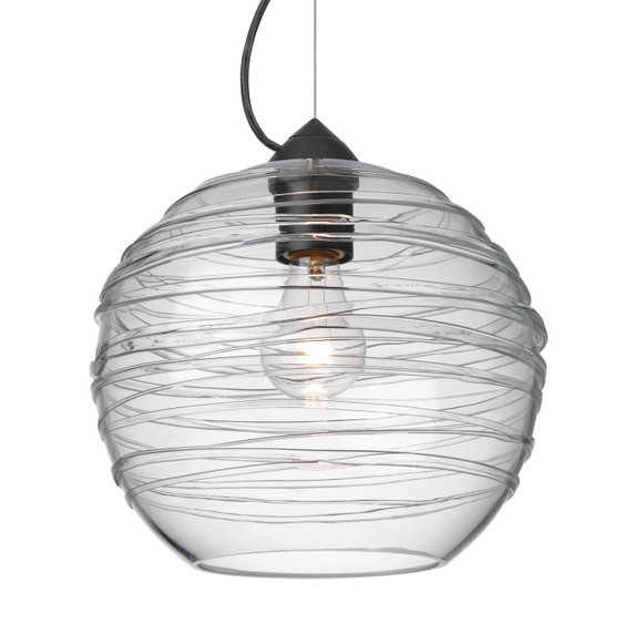 Mini Pendants Glass Down by Besa ( 74 | 1KX-462761-BK Besa Wave 10 Pendant ) 