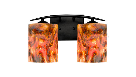 Bathroom Fixtures Two Lights by Besa ( 74 | 2WC-LAVA-LED-BK Besa Lava Vanity ) 