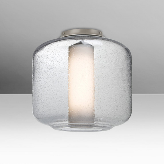 Flush Mounts Glass Down by Besa ( 74 | NILES10COC-LED-SN Besa Niles 10 Ceiling ) 