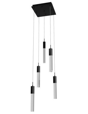 Mini Chandeliers Multi-Port/Cascade by Avenue Lighting ( 192 | HF1900-5-GL-BK-SNW The Original Glacier ) 