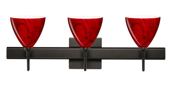 Bathroom Fixtures Three Lights by Besa ( 74 | 3SW-1779MA-BR-SQ Mia ) 