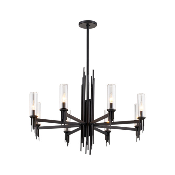 Mid. Chandeliers Glass Up by Alora ( 452 | CH335836MBCR Torres ) 