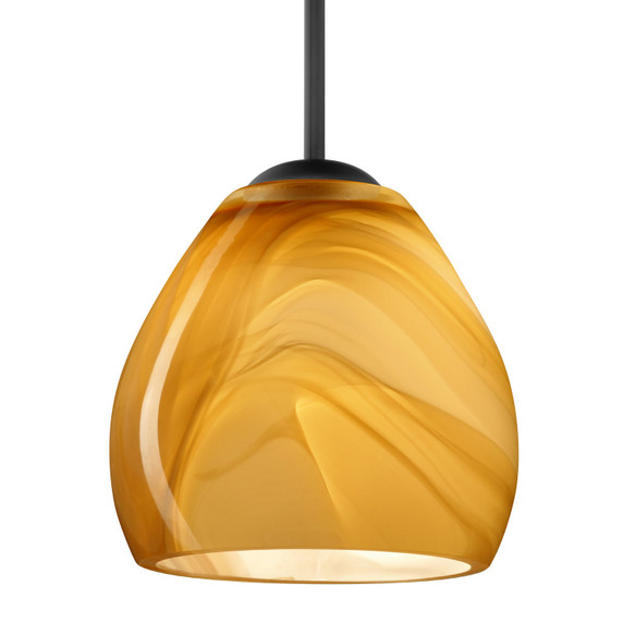 Mini Pendants Glass Down by Besa ( 74 | 1BT-4122HN-LED-BK Besa Bolla Pendant ) 