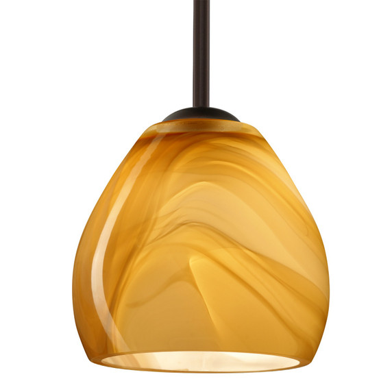 Mini Pendants Glass Down by Besa ( 74 | 1TT-4122HN-BR Besa Bolla Stem Pendant ) 