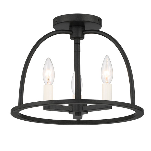 Semi-Flush Mts. Candle by Crystorama ( 60 | ABB-3003-BK_CEILING Abbott ) 