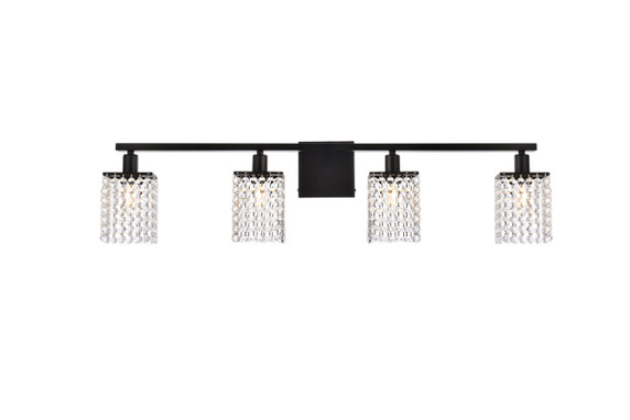 Bathroom Fixtures Four Lights by Elegant Lighting ( 173 | LD7012BK Phineas ) 