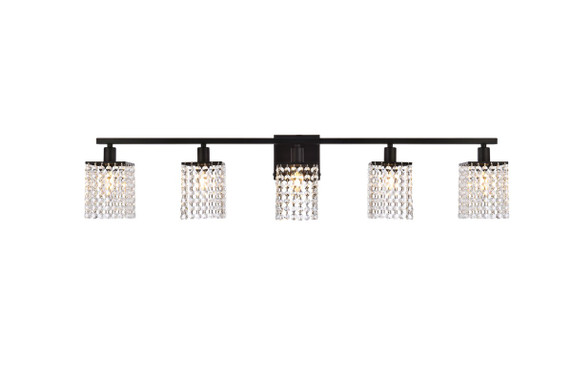Bathroom Fixtures Five+Lights by Elegant Lighting ( 173 | LD7014BK Phineas ) 