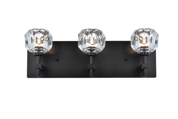Bathroom Fixtures Three Lights by Elegant Lighting ( 173 | 3509W18BK Graham ) 