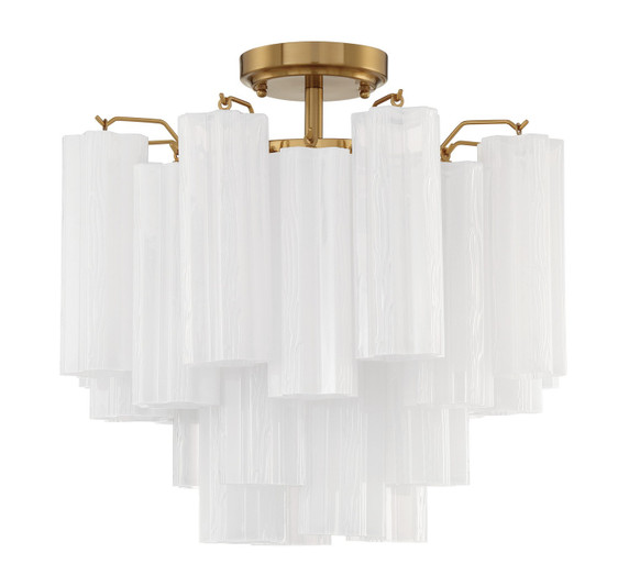 Semi-Flush Mts. Glass Down by Crystorama ( 60 | ADD-300-AG-WH_CEILING Addis ) 