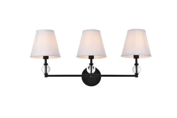 Bathroom Fixtures Three Lights by Elegant Lighting ( 173 | LD7023W24BK Bethany ) 