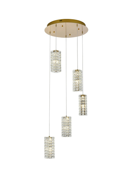Mini Chandeliers Multi-Port/Cascade by Elegant Lighting ( 173 | 3680D5RSG Aston ) 
