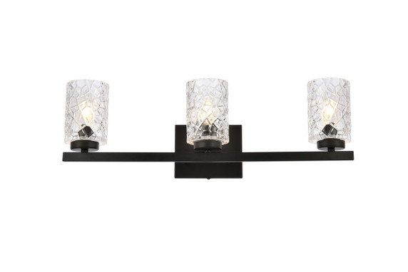 Bathroom Fixtures Three Lights by Elegant Lighting ( 173 | LD7027W24BK Cassie ) 