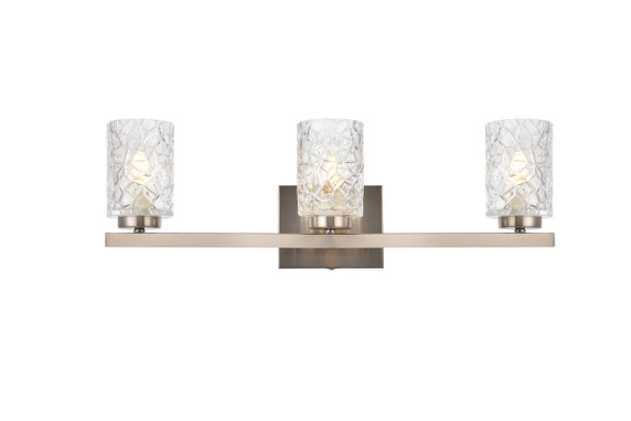 Bathroom Fixtures Three Lights by Elegant Lighting ( 173 | LD7027W24SN Cassie ) 