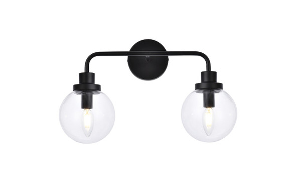 Bathroom Fixtures Two Lights by Elegant Lighting ( 173 | LD7033W19BK Hanson ) 