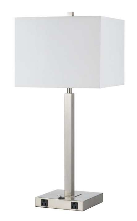 Lamps Table by Cal Lighting ( 225 | LA-8028NS-1-BS 60W Metal N/S Lamp With Two Outlets ) 