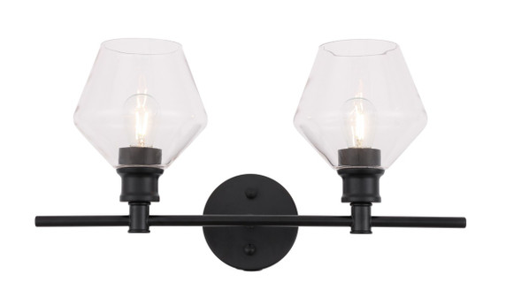 Bathroom Fixtures Two Lights by Elegant Lighting ( 173 | LD2312BK Gene ) 