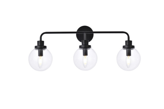 Bathroom Fixtures Three Lights by Elegant Lighting ( 173 | LD7035W28BK Hanson ) 