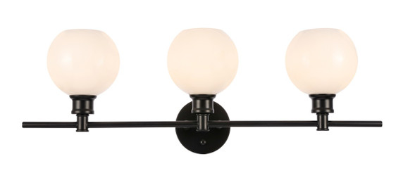 Bathroom Fixtures Three Lights by Elegant Lighting ( 173 | LD2319BK Collier ) 