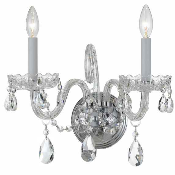 Sconces Double Candle by Crystorama ( 60 | 1032-CH-CL-MWP Traditional Crystal ) 
