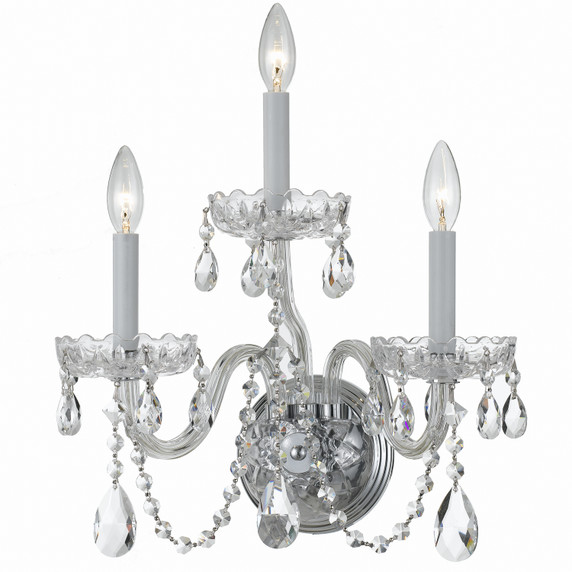 Sconces Triple Candle by Crystorama ( 60 | 1033-CH-CL-MWP Traditional Crystal ) 