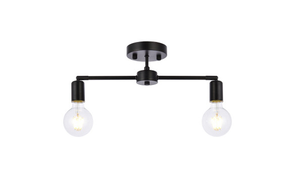 Semi-Flush Mts. Exposed Lamps by Elegant Lighting ( 173 | LD2348BK Zane ) 